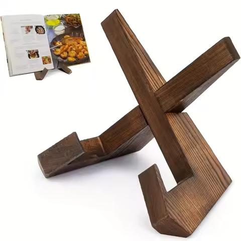 Porte-livre suspendu bois – modèle cuisine