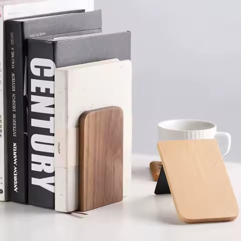 Serre-livres en bois de noyer – paire