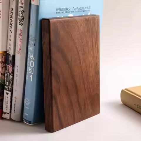 Serre-livres bois clair – 1 pièce épurée