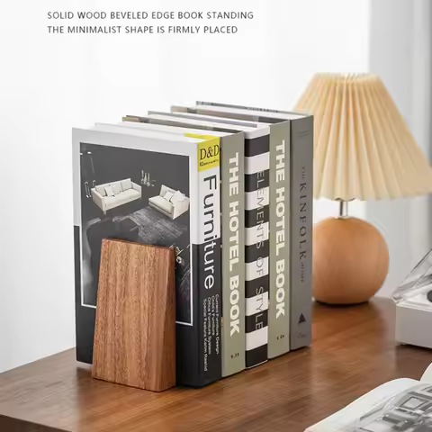 Serre-livres bois géométrique – paire bureau